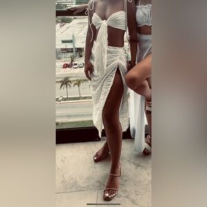 Beach White Tops and Skirt